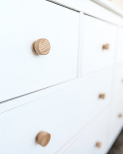 PREORDER | Small Unfinished Flat Wooden Drawer Pull Cabinet Handle Knob Replacement Australia | Scandi Coastal Boho Nursery DIY | ONE handle