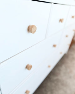 PREORDER | Small Unfinished Flat Wooden Drawer Pull Cabinet Handle Knob Replacement Australia | Scandi Coastal Boho Nursery DIY | ONE handle