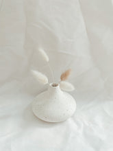 Load image into Gallery viewer, Small speckled handmade cream white bulb vase | Boho Coastal Decor
