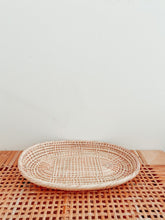 Load image into Gallery viewer, Oval Rattan Display Tray Platter | Boho Coastal Decor
