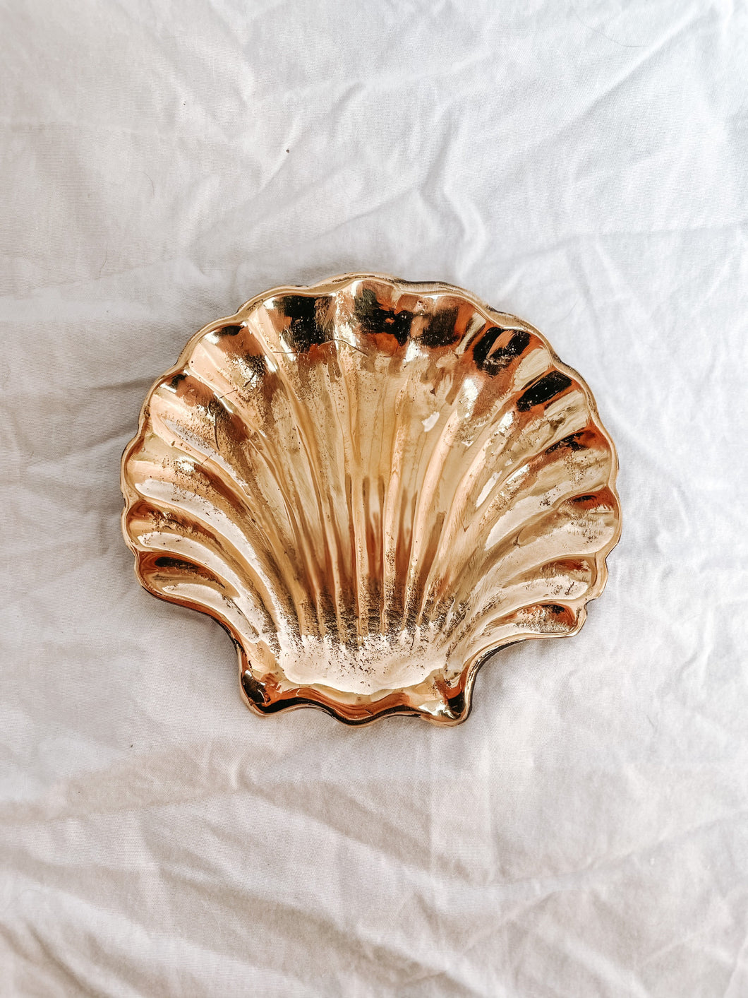 Solid Brass Shell Dish Jewellery Display Tray | Boho Luxe Art Deco Coastal Decor