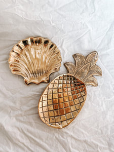 Solid Brass Shell Dish Jewellery Display Tray | Boho Luxe Art Deco Coastal Decor