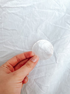 Capiz Shell Round Single Piece | White Round Shell Placecard Wedding Decor